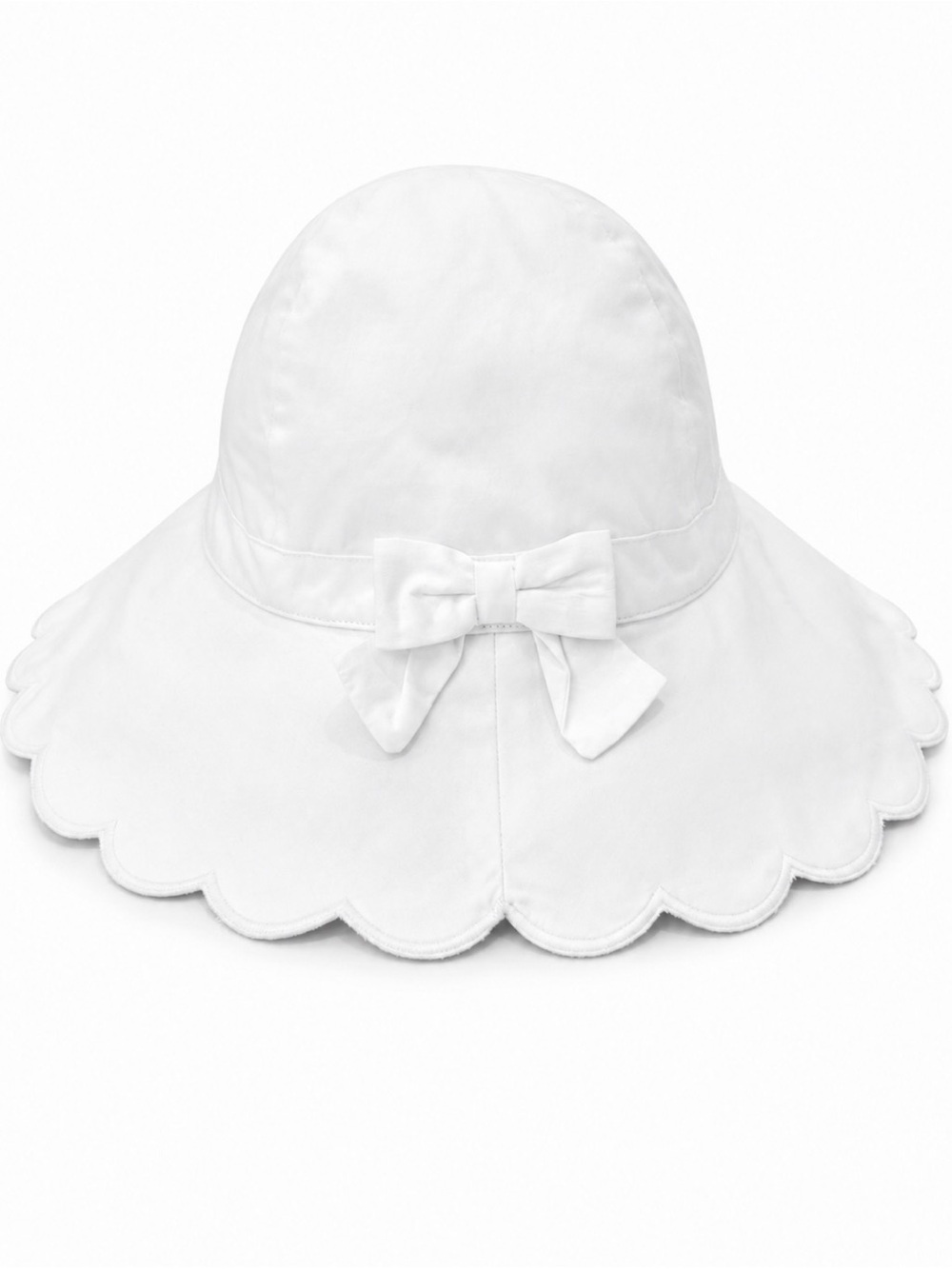 Janie and Jack White Scalloped Brim Sun Hat with Bow